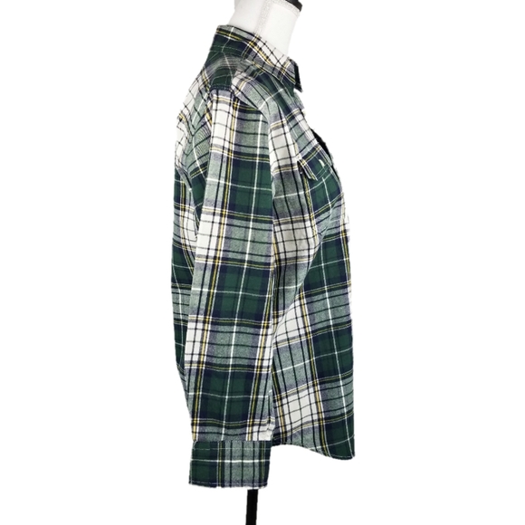 New Gap Kids Boys XL Green Plaid Button Down - Picture 3 of 6